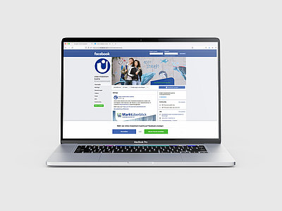 Computerbildschirm mit der Facebook-Seite von Union Investment Austria